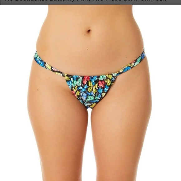 NWT bikini Love & Sports Black Shimmer Lace-Up Tankini Top size XS Bottom Small - Picture 13 of 15